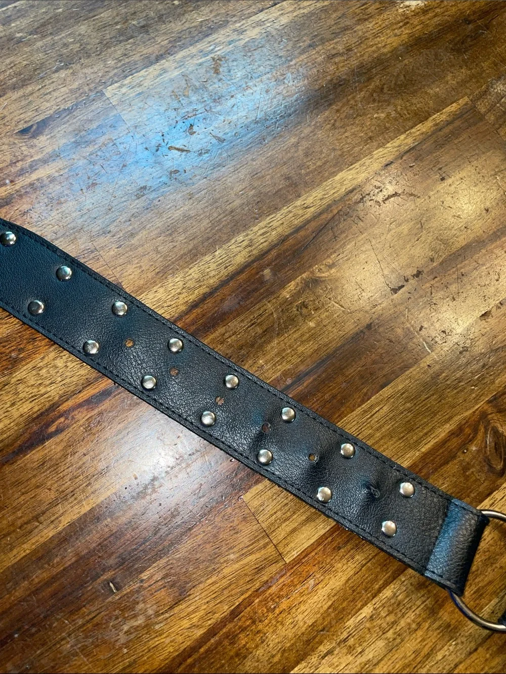 Black Studded Belt with O-Rings